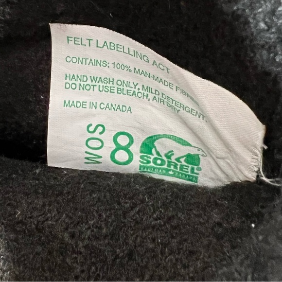 SOREL women’s SHIN ANKLE waterproof felt fleece lined winter duck boots SIZE 8 - Picture 11 of 12